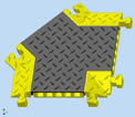 AB 31110 Y-SECTION 5 — TRC 31110 Black Jacket Cable Protection Mat, 5 Channel Y for Turns