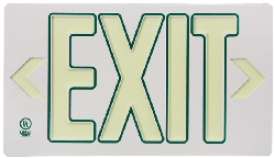 Jessup Glo Brite 7120-B — Jessup PF50 ECO Exit sign. White Plastic w/Edging in Green - Single Sided