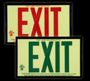 Jessup Glo Brite 7210 — Jessup P50 ECO Exit sign. Black Frame, Screen printed with RED letters. Single Sided