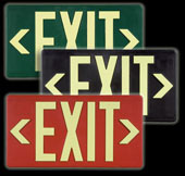 Jessup Glo Brite 7070-B — Jessup PM100 ECO Exit sign. RED Plastic Frame - Surface, Flag, Ceiling Mount - Single Sided - 100…