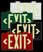 Jessup Glo Brite 7001 — Jessup S50 ECO Exit sign. Black Steel Frame for Surface, Flag or Ceiling Mounting - Single Sided