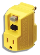 14650-013 — TRC GFCI Adapter, 120 volts, 15 amps, yellow, NEMA 5-15 P & R, manual reset