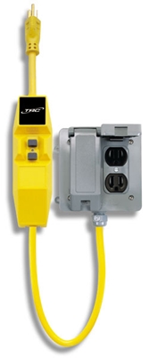 TRC 25080-121 GFCI 120V, 20 AMPS, Manual reset, inline with 2 ft cord w/quad box