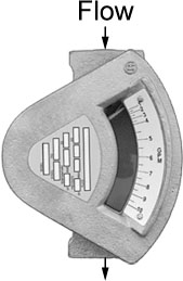 322402T0110.5/5W — ERDCO See-Flo Meter, Brass Body, 1/2 inch NPT, Down Flow, 0.5 to 5 GPM Water Flow