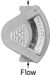 322302T0110.5/5W — ERDCO See-Flo Meter, Brass Body, 1/2 inch NPT, Up Flow, 0.5 to 5 GPM Water Flow
