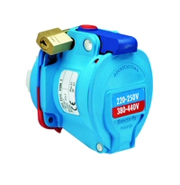 33-64073-843 — Meltric DS60 Poly RECEPTACLE 250 volts, 3P+G, 60 amps and Padlock Pawl