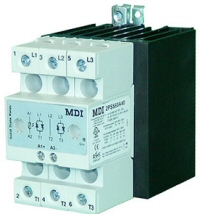 2PSS60A40 — MDI SSR, 40 amps, 3 phase 42-600 volts AC, 3-32 vdc input, 72 mm