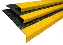 9N12009X003617H — Sure-Foot FIBERGLASS Tread, Yellow/Black, 9 inch depth and 36 inch length, Heavy Duty Grit